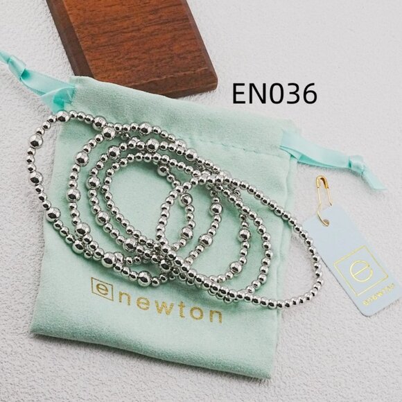 Enewton Platinum Bead Five-Piece Bracelet Set
